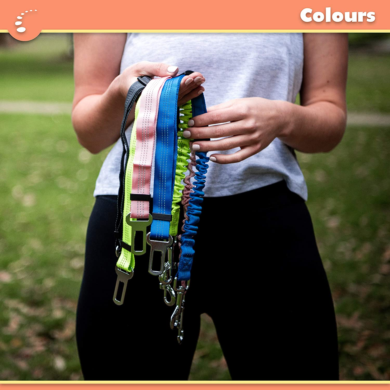 Zenify Dog Car Seat Belt Seatbelt Lead Puppy Harness - Extendable Bungee Adjustable Carseat Clip Buckle Leash for Dogs Puppies Pets Travel - Pet Safe Collar Accessories Supplies Truck Safety (Blue) - Blue image number 4