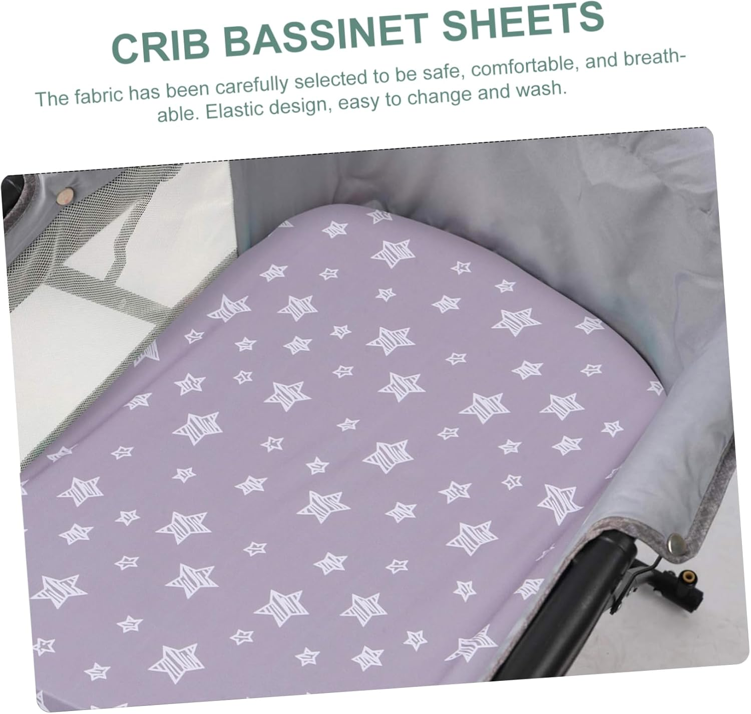 Changing Pad Cover for Diaper Changing Table Soft Breathable and Skin-Friendly Sleeve for Boys and Girls Easy to Use Star Design image number 4