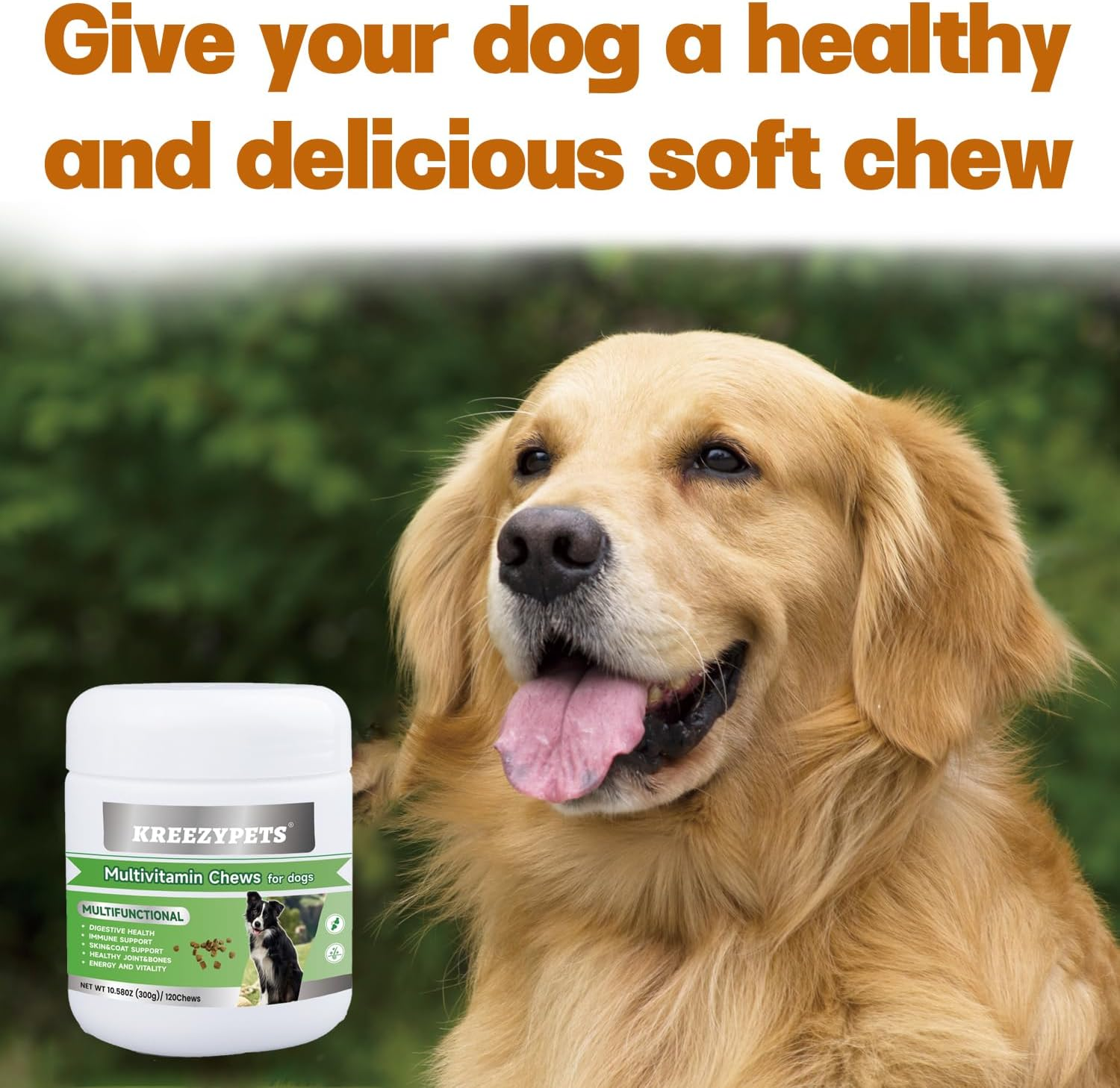 Natural Allergy Relief Chews for Dogs &ndash; Advanced Formula with Omega-3, Turmeric & Probiotics for Itchy Skin, Seasonal Allergy Support & Immune Health &ndash; Vet-Approved, Delicious Chicken Flavor image number 2