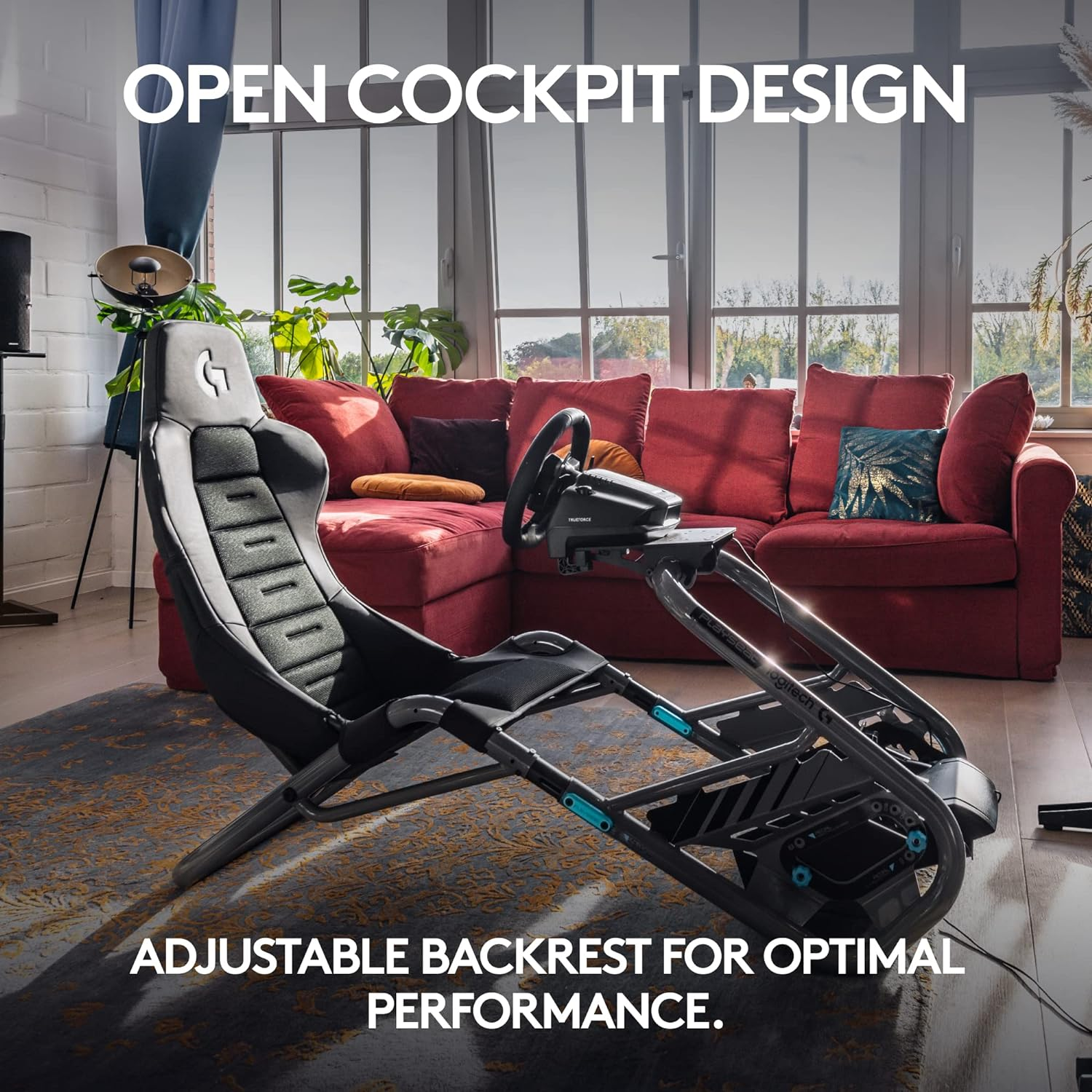 Playseat Trophy - Logitech G Edition Sim Racing Cockpit | Fully Adjustable | Supports All Direct Drive Steering Wheels | Lightweight & Robust | Absolute Comfort | Actifit image number 5