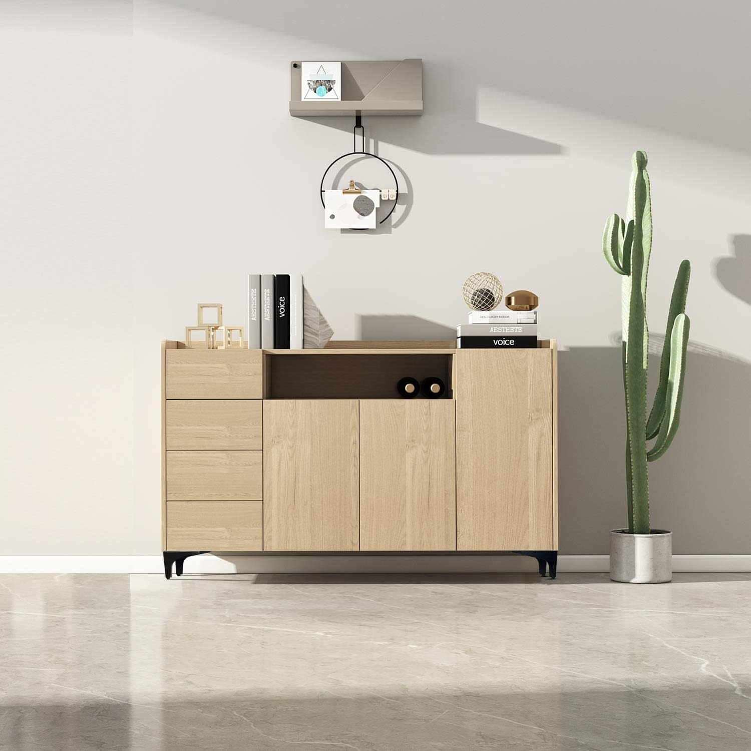 4 Inch Metal Furniture Legs Set of 4 - Cabinet, Couch, Dresser Feet - Modern Style Sofa Replacement Legs for Cupboard, Chair Risers - Black DIY