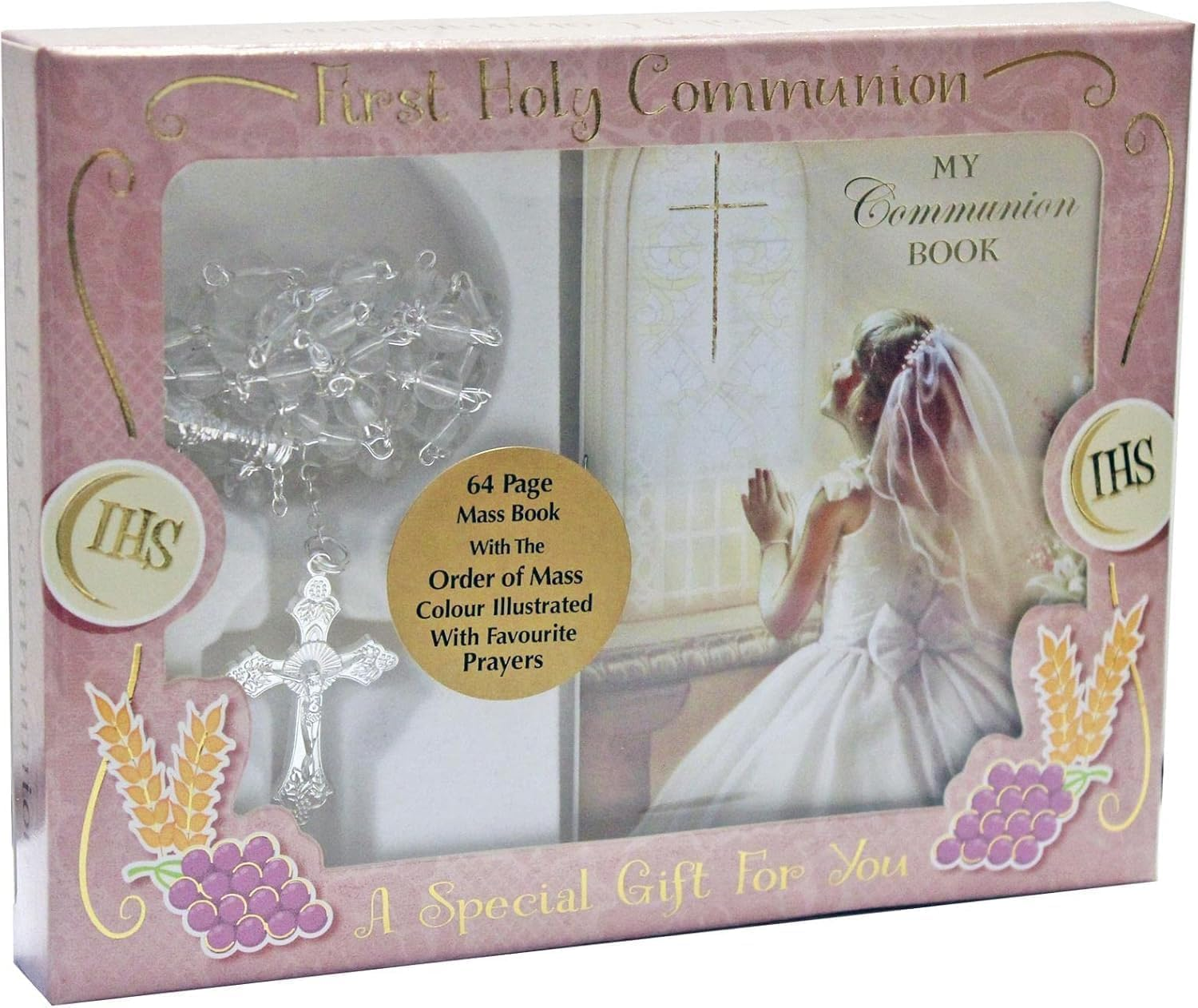 First Holy Communion Gift Set Prayer Book and Rosary - Girl/Clear C6042 0424 image number 1