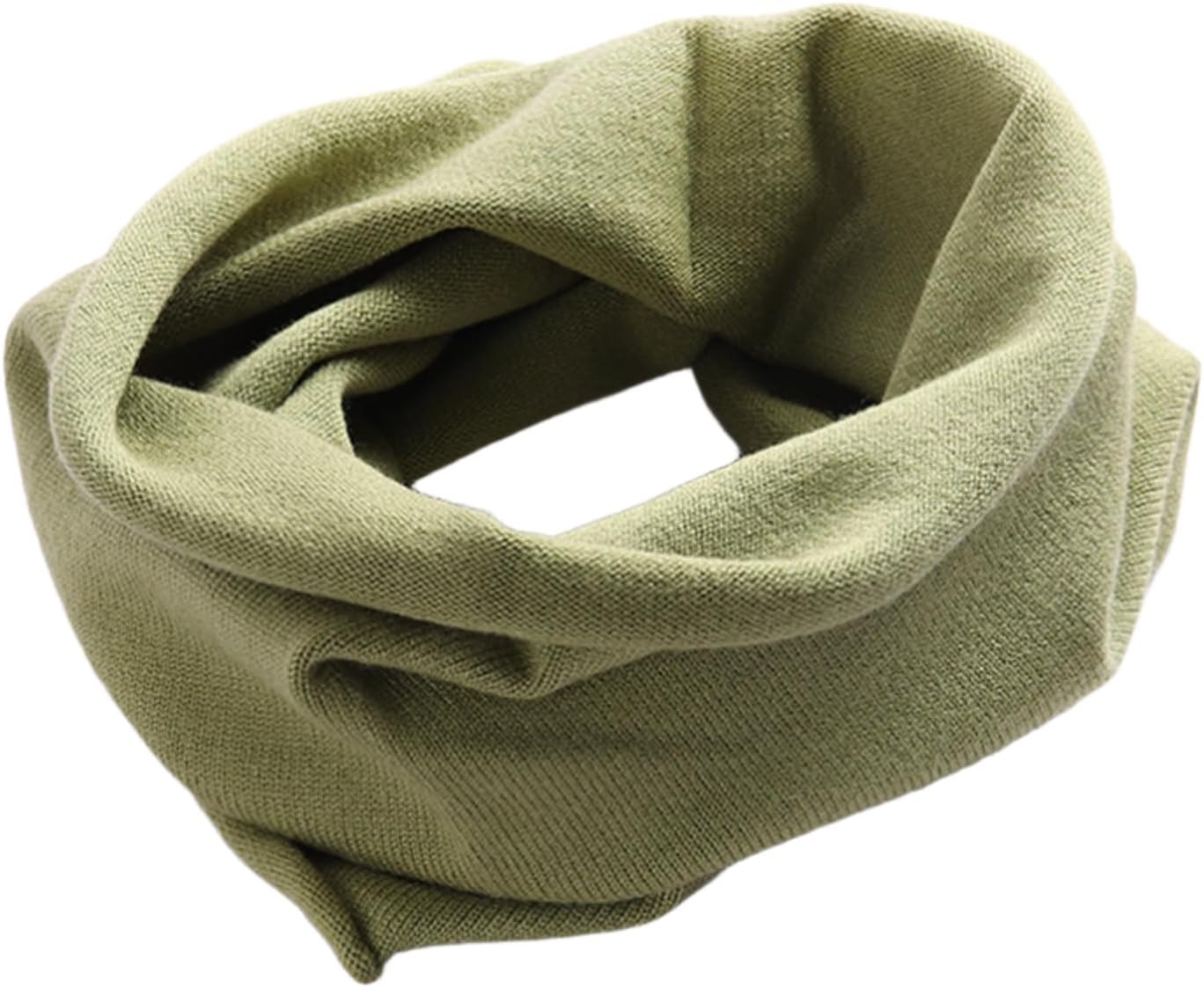 YWTAENOH 100% Cashmere Knitted Loop Scarf Warmer Cold Weather Neck Gaiter Soft Chunky Scarf for Men and Women - Beige image number 5