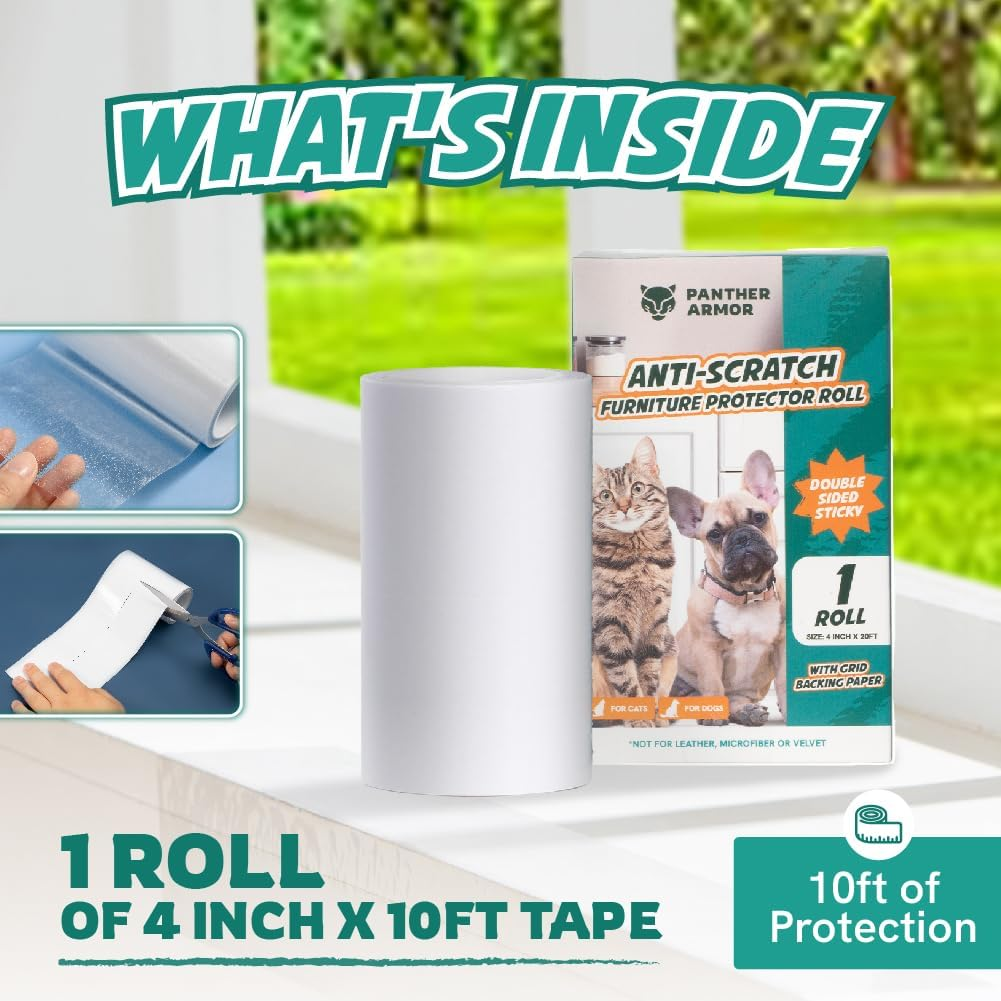 Panther Armor Cat Training Tapes, anti Scratch Furniture Protector, Sticky Training Tapes for Cat Scatches image number 6