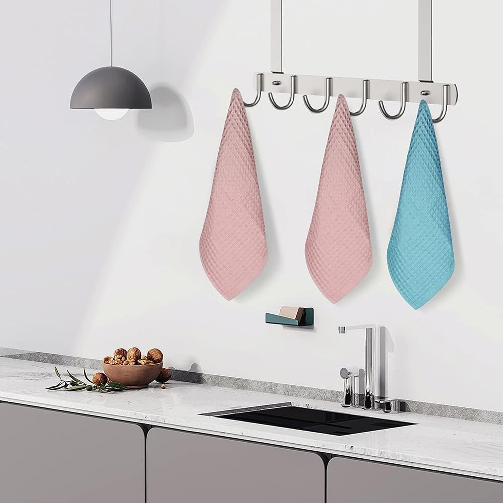 100% Cotton Kitchen Towels Set,Waffle Weave Kitchen Dish Cloth,Super Absorbent Kitchen Dish Towels for Drying Dishes 13.4X13.4 Inches Dish Rags for Washing Dishes 6 Pack Mixed Color,Hand Towels image number 2