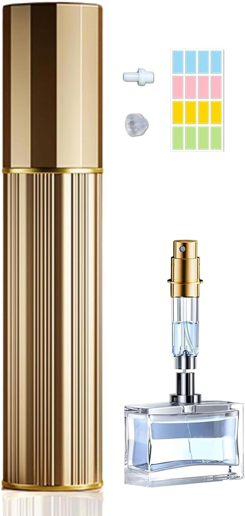 Travelofo 10 Ml Perfume Filler Refillable Perfume Atomiser Filling Technology without Funnel Empty Perfume Atomiser Spray Bottle for Travel Handbag on the Go (Silver)