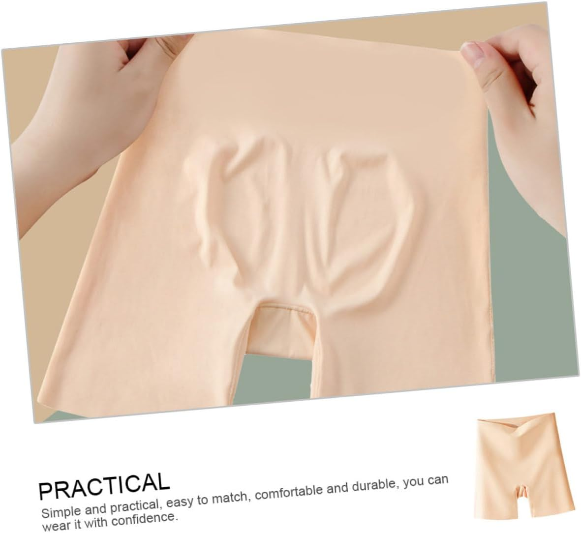 Gatuida Women Maternity High Waist Safety Pants Pregnant Safety Briefs Seamless Comfortable Underwear Mid-Rise Tummy Control Suitable for Pregnancy Khaki image number 5