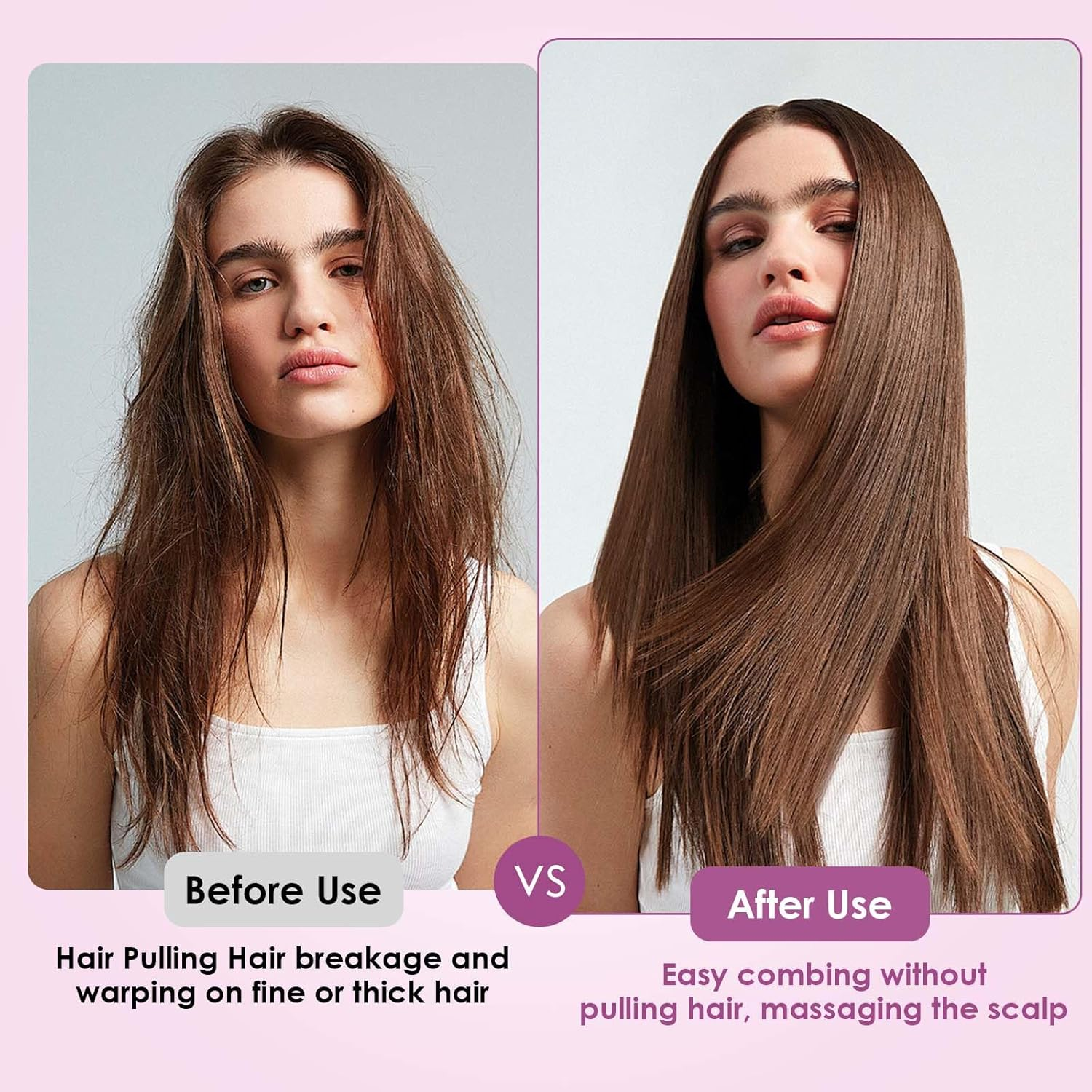 Rylae Air Cushion Comb, Massage Brush for Scalp, a Brush for Dry and Wet Hair, Curling Brush, Suitable for Curly, Straight, Thick, Thin, Damaged Hair (Brown) image number 2