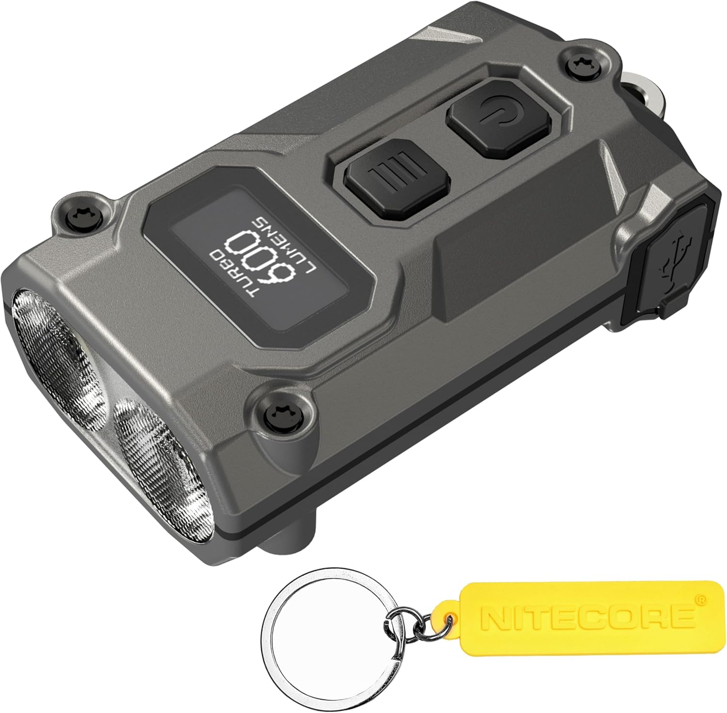Nitecore TINI 3 Intelligent Multiple Color Temperatures 600 Lumen Keychain Light Rechargeable EDC Flashlight Tag (Gray)