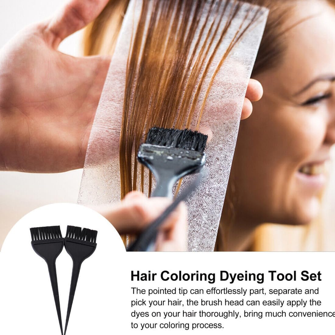 BIRLOZA Pack of 3 Hair Colouring Brushes, Hair Dyeing Brush, Hair Colour Brush, Hair Colouring Accessories, Hair Dyeing Brush, for Hair Dyeing in the Barber Shop or at Home (Black) image number 4