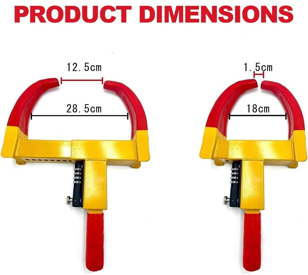 Universal Wheel Clamp Lock, Wheel Combination Lock, Safety Tire Lock, Anti-Theft and Anti-Pry, Keyless, Suitable for Cars, Trucks, Suvs, Motorcycles, Etc. (9 Holes) image number 1