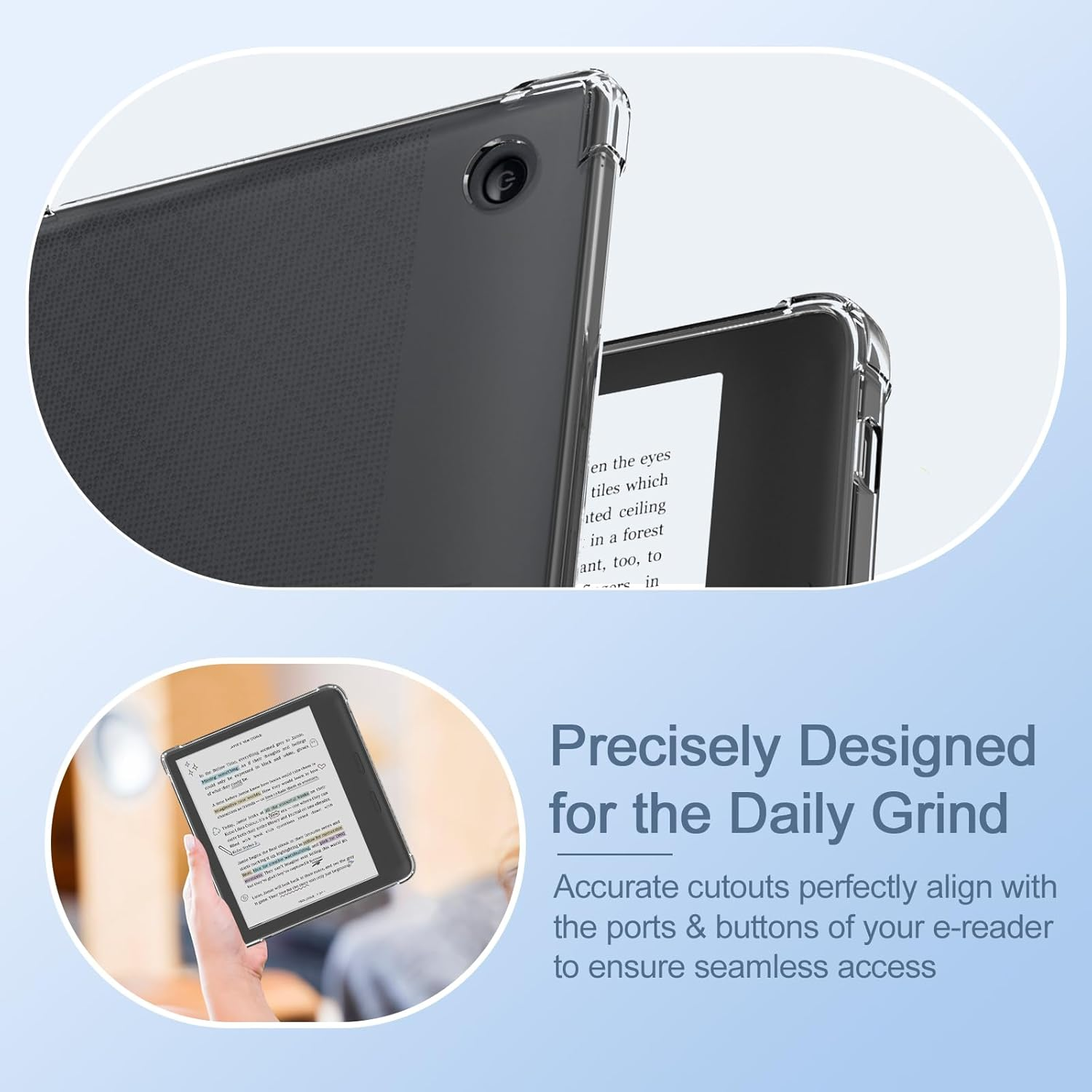 Caweet Clear Case for Kobo Libra Colour 7 Inch 2024 Release, Ultra Soft Flexible Transparent TPU Skin Bumper Back Cover Shell, Clear - Clear image number 3