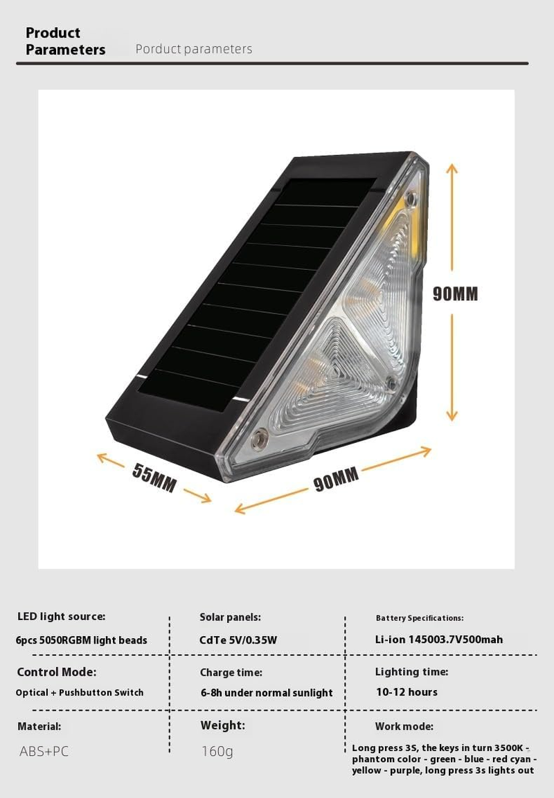Solar Step Lights Outdoor, 6 Pack LED Warm White, Waterproof Deck Lights for Stairs, Patio, Driveway,Solar Seven Color Step Light(6)