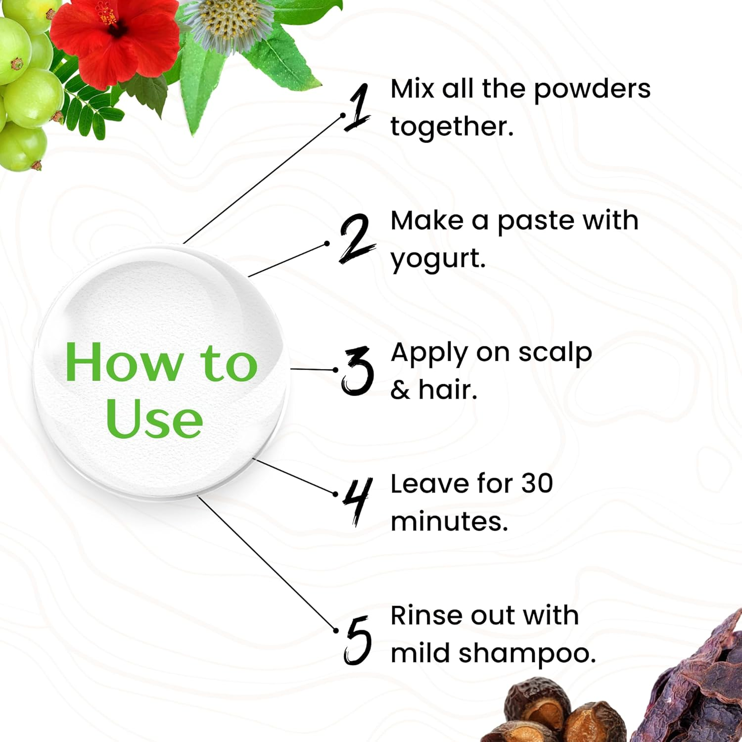 Havintha Natural Amla Reetha Shikakai Powder for Healthy Hair | Herbal Hair Care Combo | Hair Cleanser & Conditioner | Controls Hair Fall, Dandruff | All Hair Types &ndash; Each 100Gm (Combo Pack of 3) image number 2