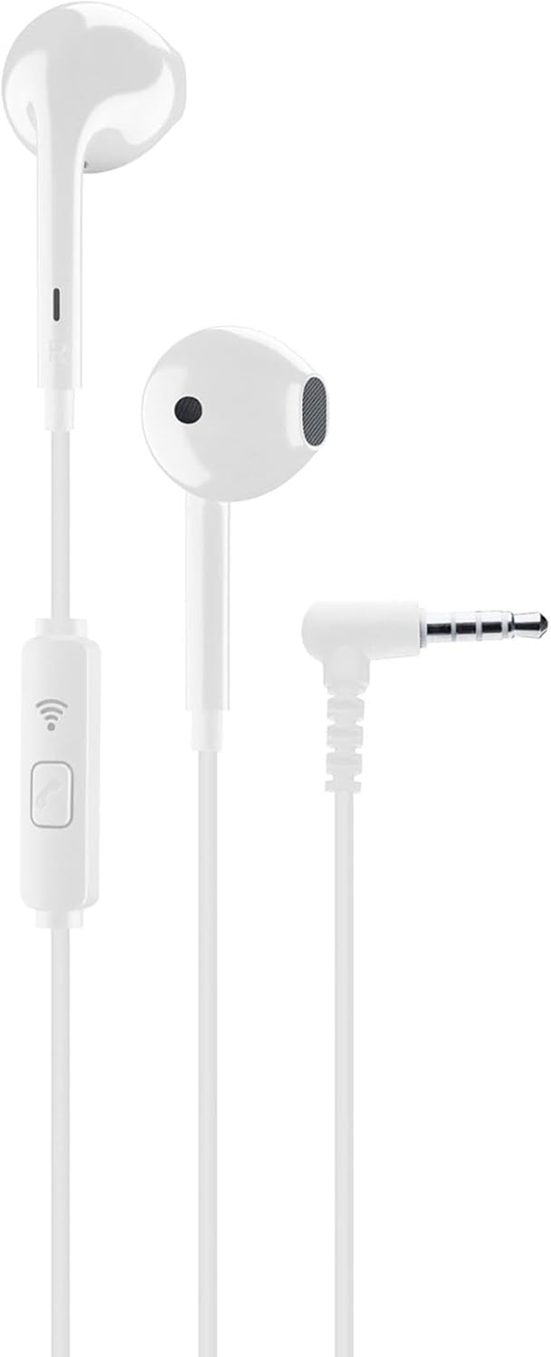 Cellularline | Voice Capsule | Capsule Headphones with Cable and Microphone - 3.5 Mm Jack - Colour: White