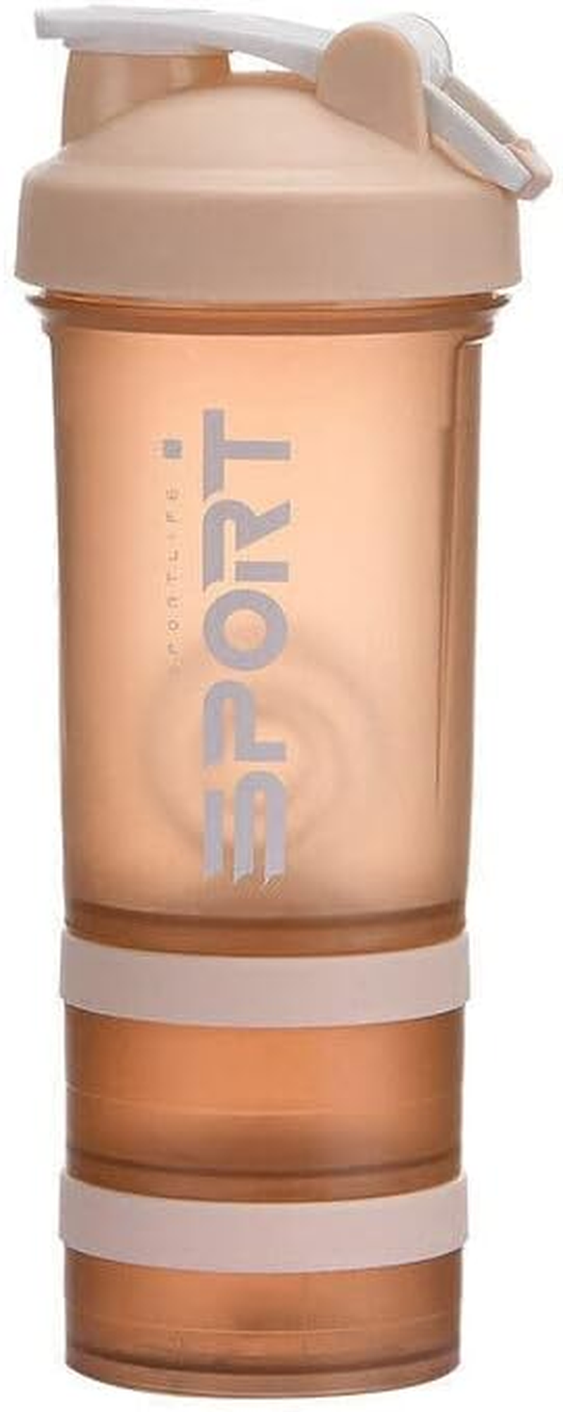 AIMALL 500Ml Multi-Compartment Powder Milkshake Drink Cup Sport Water Bottle 500Ml 3 Tier Protein Shaker Pill