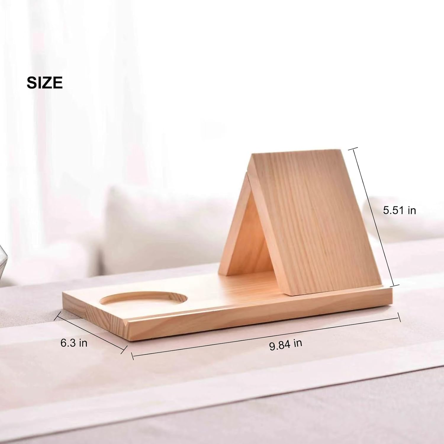 Wood Book Stand Holder for Page Rest,Personalized Wooden Triangle Book Stand,Ideal for Home,School,Office,Library,Bookstore,Coffee Drink Stand,Desktop Bedside & Book Lover image number 3