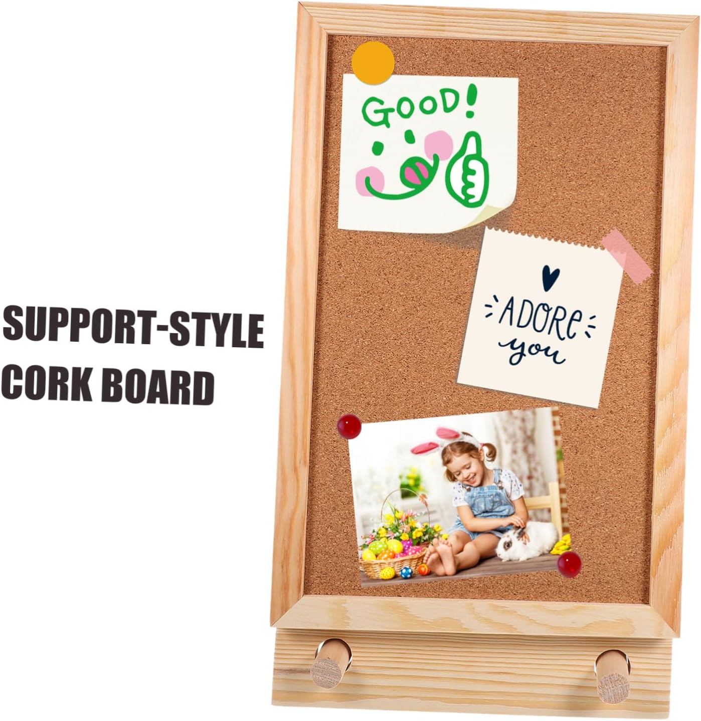 COHEALI Desktop Memo Board Cork Bulletin Board for Office Home Study Decorative Pin Push Style Memo Notice for Photo Display image number 5