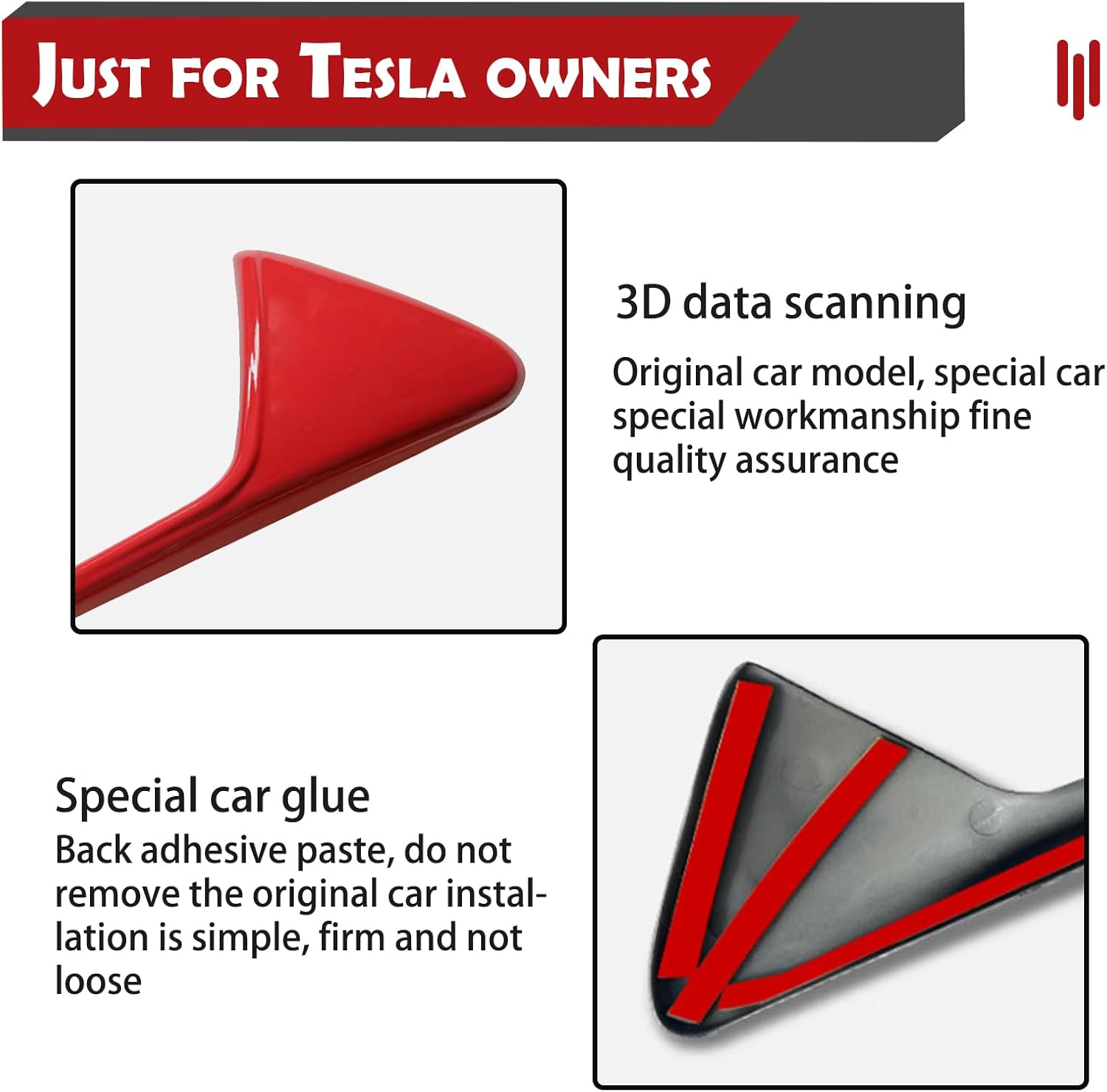 2 PCS Car Side Camera Protective Cover, Turn Signal Side Camera Indicator Light Decorative Sticker, Compatible with Tesla Model3/Y Protector Accessories (Red) image number 1