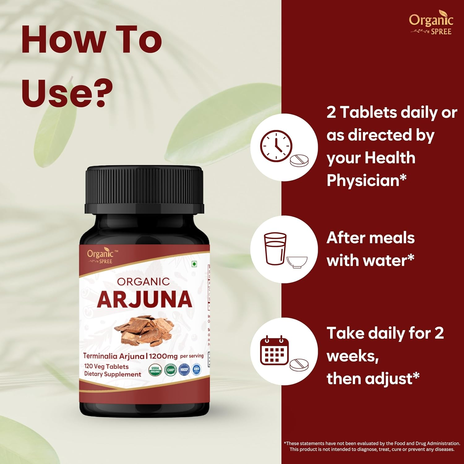 Arjuna 120 Tablets | Terminalia Arjuna | USDA Organic Certified | Organic and Natural 120Tab image number 5