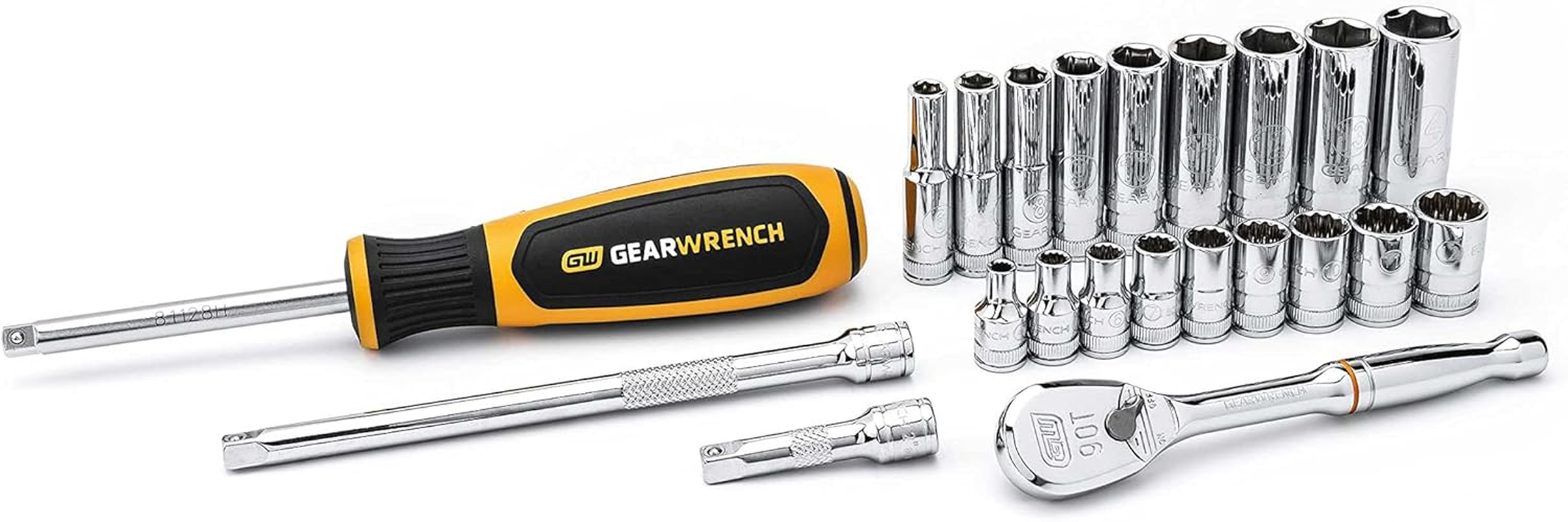 GEARWRENCH 26 Pc. 1/4" Drive 12 Pt. Standard Mechanics Tool Set, SAE - 80313 image number 4