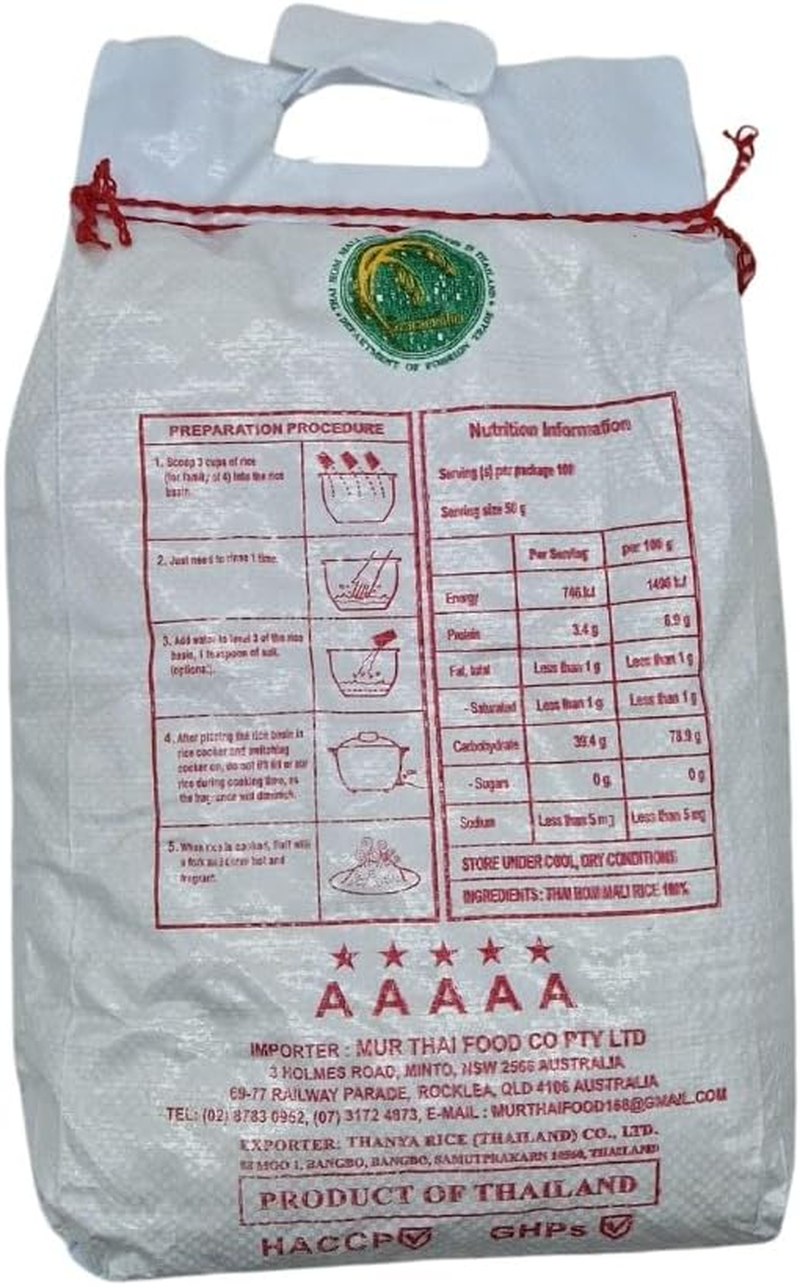 Golden Choice Thai Jasmine Rice 5Kg image number 1