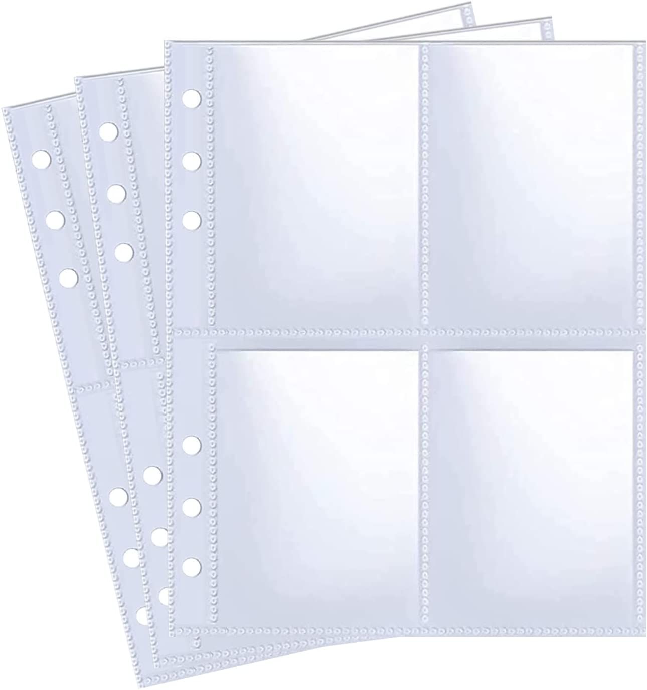 30 Pack 60 Pockets 5X7' Ultra-Clear Photocard Sleeves for 6 Ring A5 Binder, Double-Sided 1 Pocket Photo Pages, Top Loading Sheet Protector for Photos, Postcards, Seed Packets