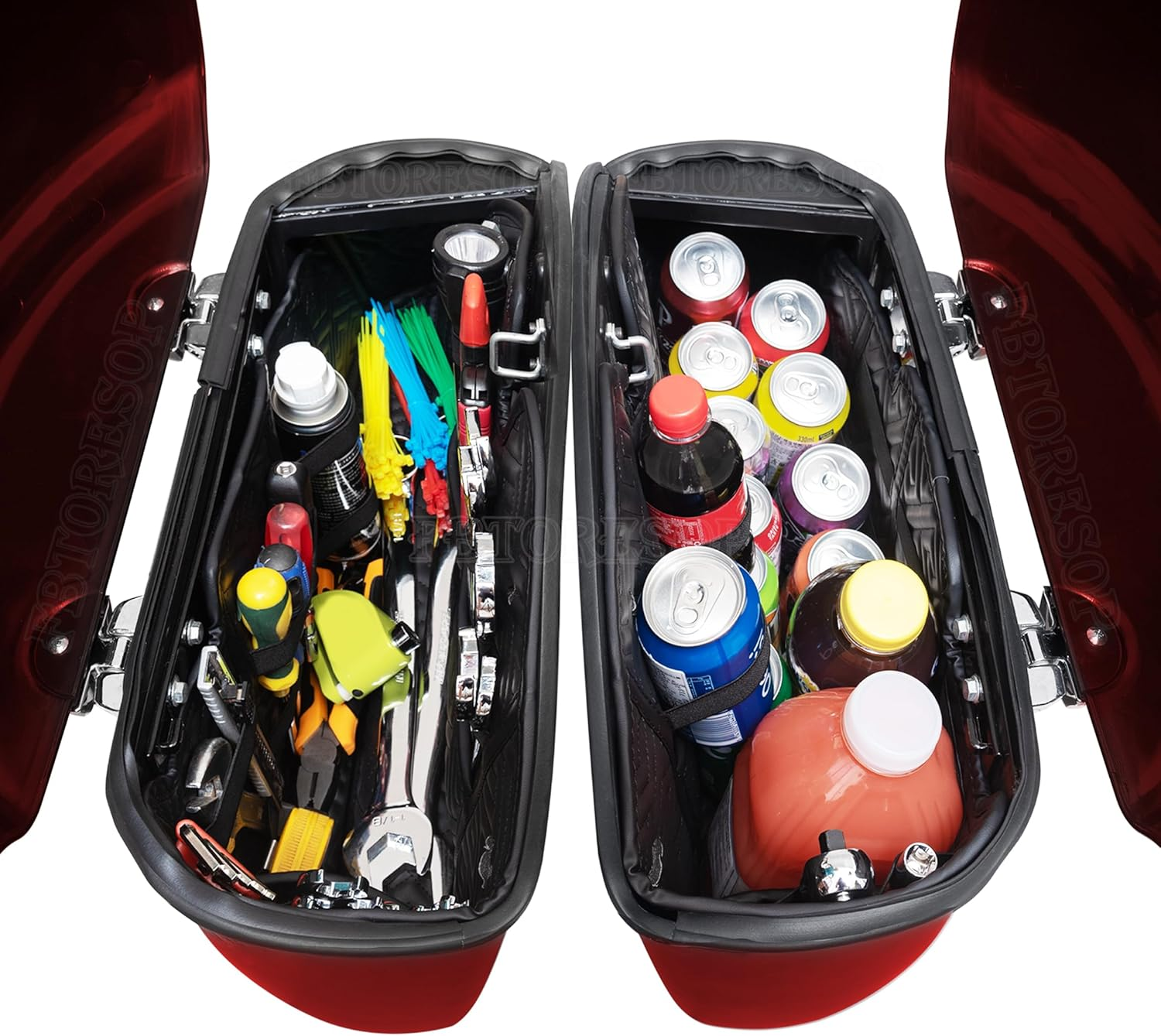 Fbtoresop Indian Saddlebag Liners Indian Chieftain Dark Horse Saddlebag Organizer round Top Double Hinge Roadmaster Elite Springfield Accessories image number 5