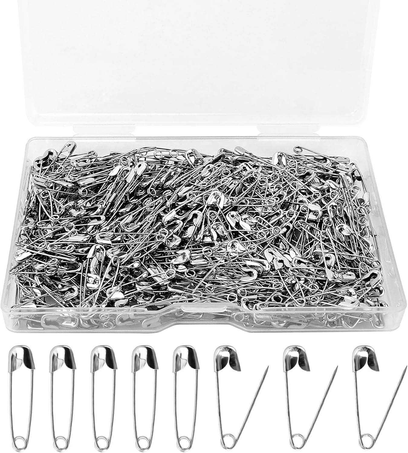 Small Safety Pins 500PCS 19Mm Safety Pin Clothes Pins, Silver, Classic Style, Ideal for Clothes, Crafting, Jewelry Making, Sewing, Kilt Pin