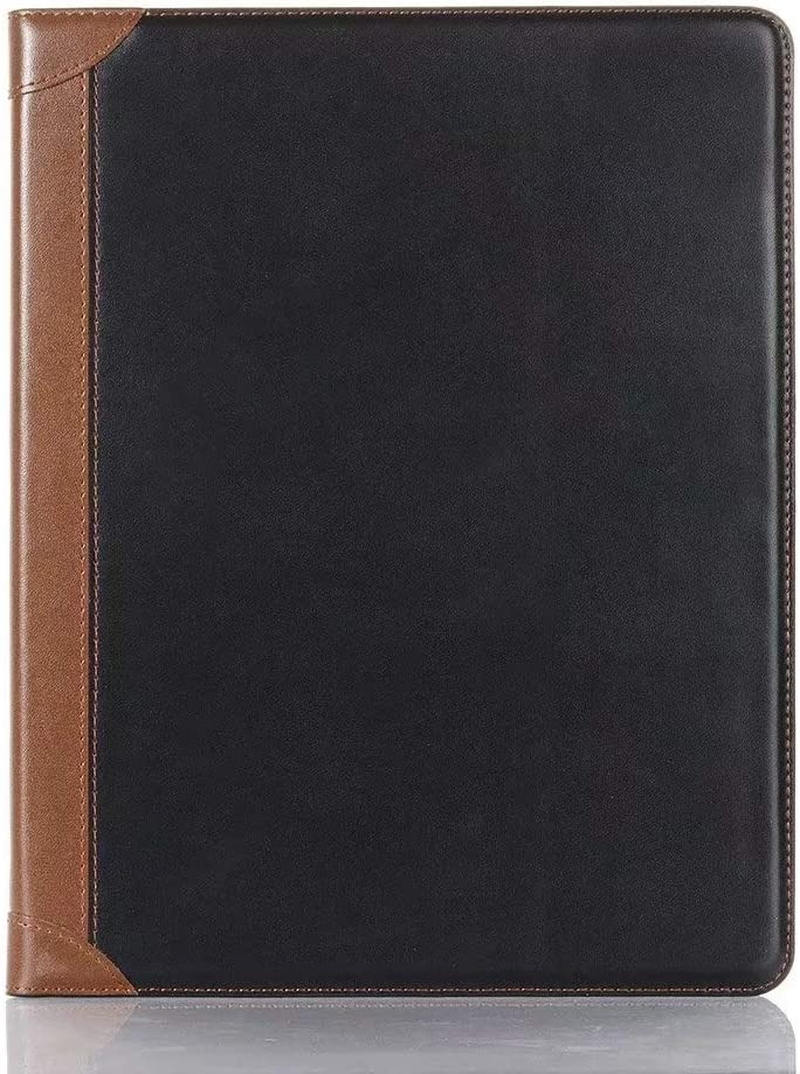 Ipad Air (13'') M3-2025 M2-2024 Case, Ipad Pro-3 4 5 6 (12.9'') Case with Pen Holder, Dmaos Business Vintage Book Synthetic Leather Stand Folio Smart Cover - Black image number 3