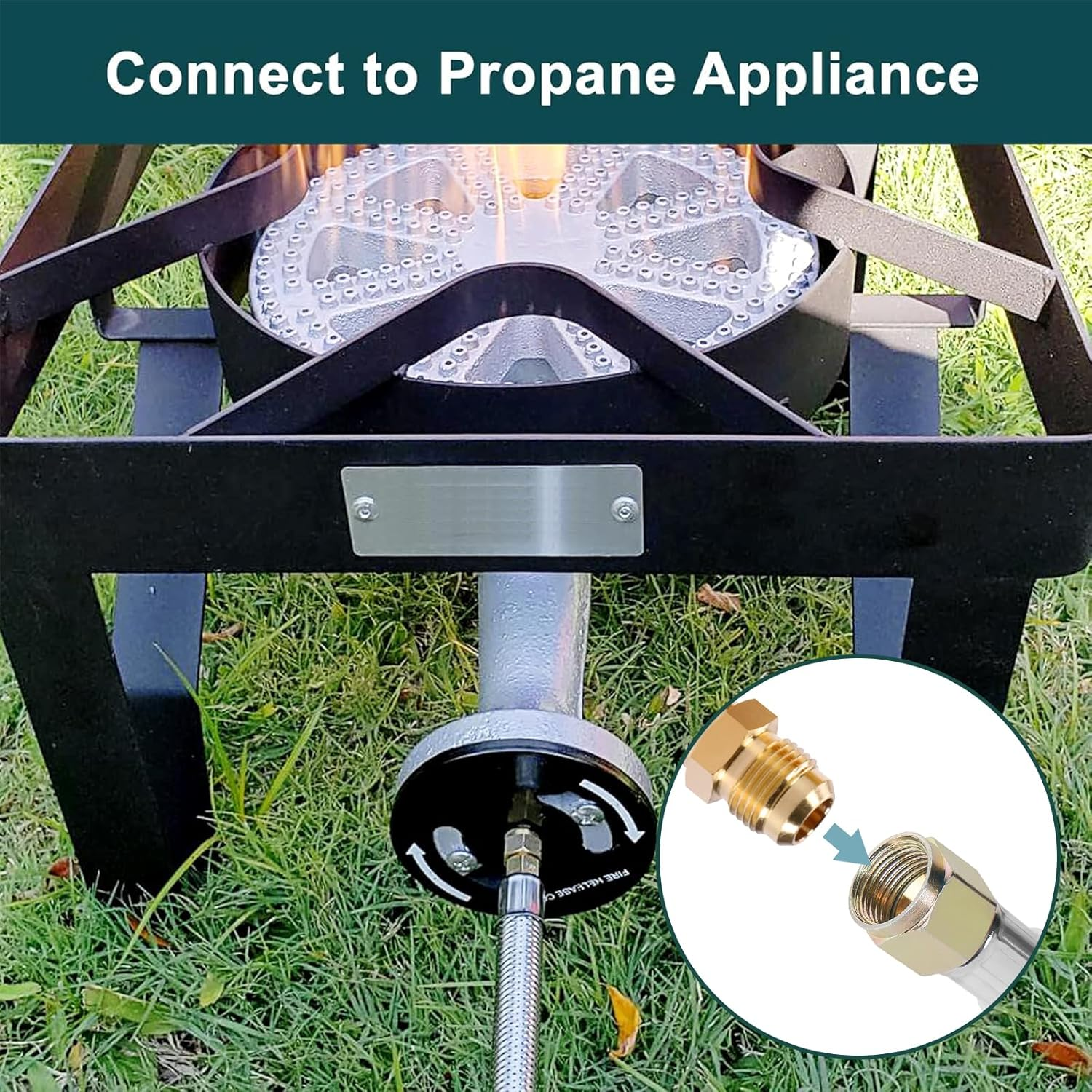 GASPRO 8-Foot 20 PSI High Pressure Adjustable Propane Regulator with Stainless Steel Braided Hose, Gas Grill LP Regulator Forturkey Fryer, Burner, Cooker, Grill, Firepit and More, 3/8 Female