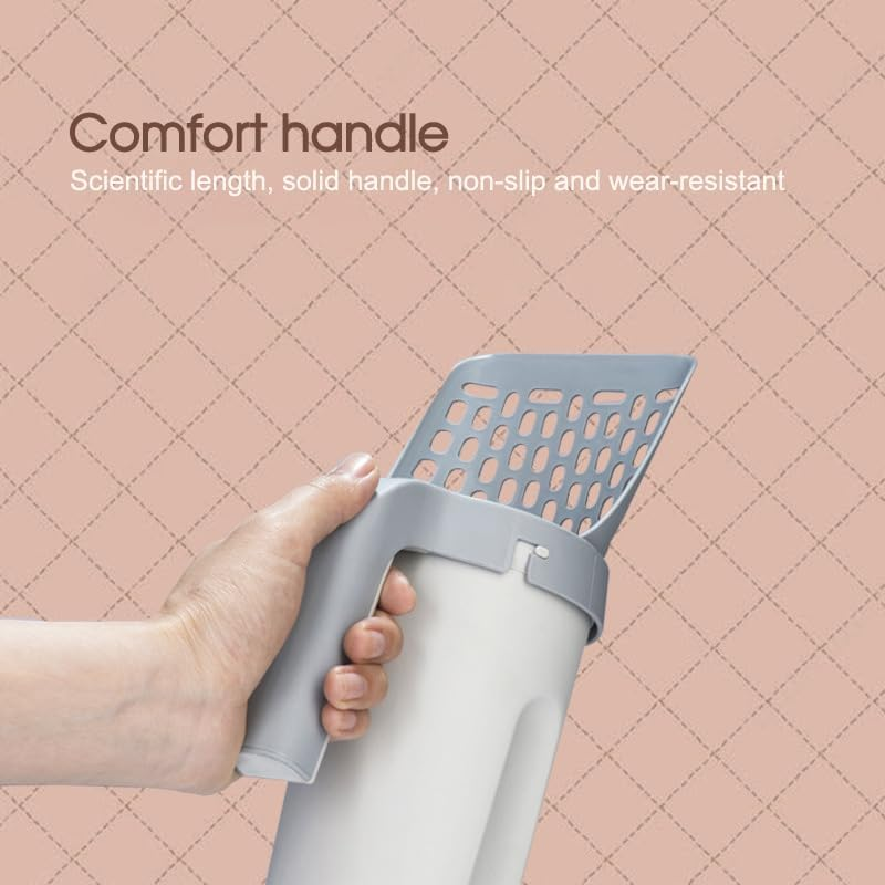 Tootoo Cat Litter Scoop Integrated Detachable Shovel Holder Poop Pet Sifter Cleaning (1X Cat Litter Shovel+2 Roll Bags) image number 3