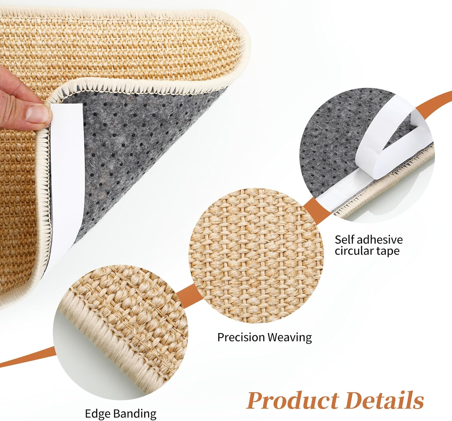 Pack of 3 Cat Scratching Mats, Sisal Cat Scratching Boards, 50 X 25 Cm, Cat Scratching Board, Durable, Suitable for Sofa Furniture Doors to Prevent Cat Scratches and Protect Carpets and Walls image number 5