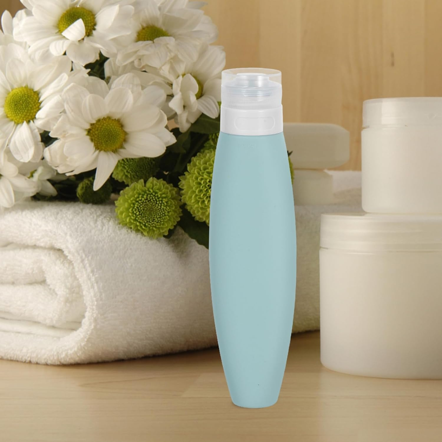 FELTECHELECTR 3Pcs Silicone Travel Bottles: 150Ml Leak Proof Liquid Squeezable Refillable Portable Travel Accessories Cosmetic Containers for Toiletries Shampoo image number 1