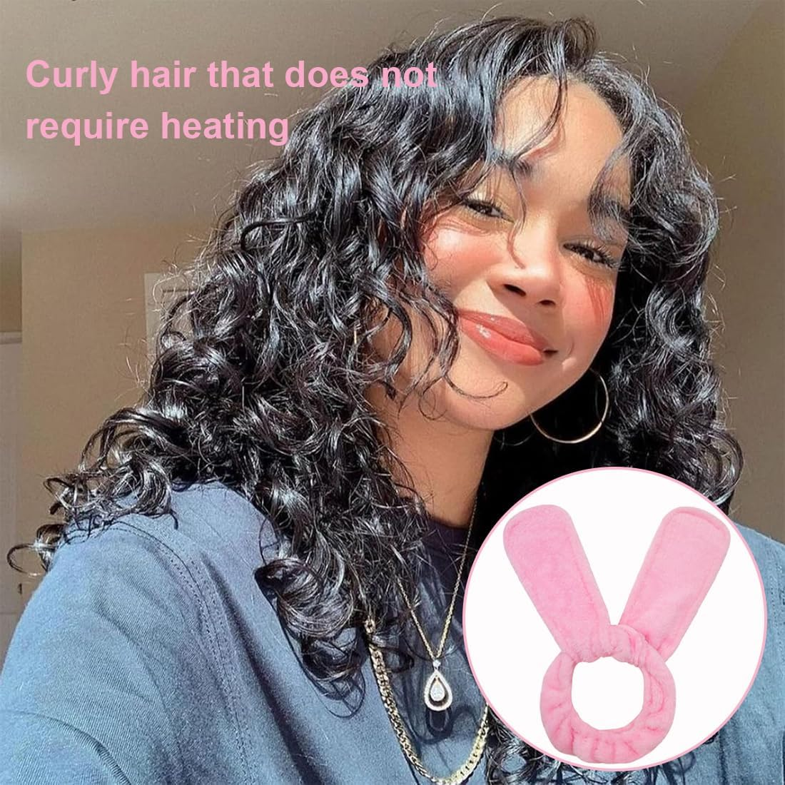 Curlers Curls without Heat, Curls without Heat, No Heat Curls for Sleeping, Heatless Curls Band Velvet Overnight for Medium Long Hair image number 4