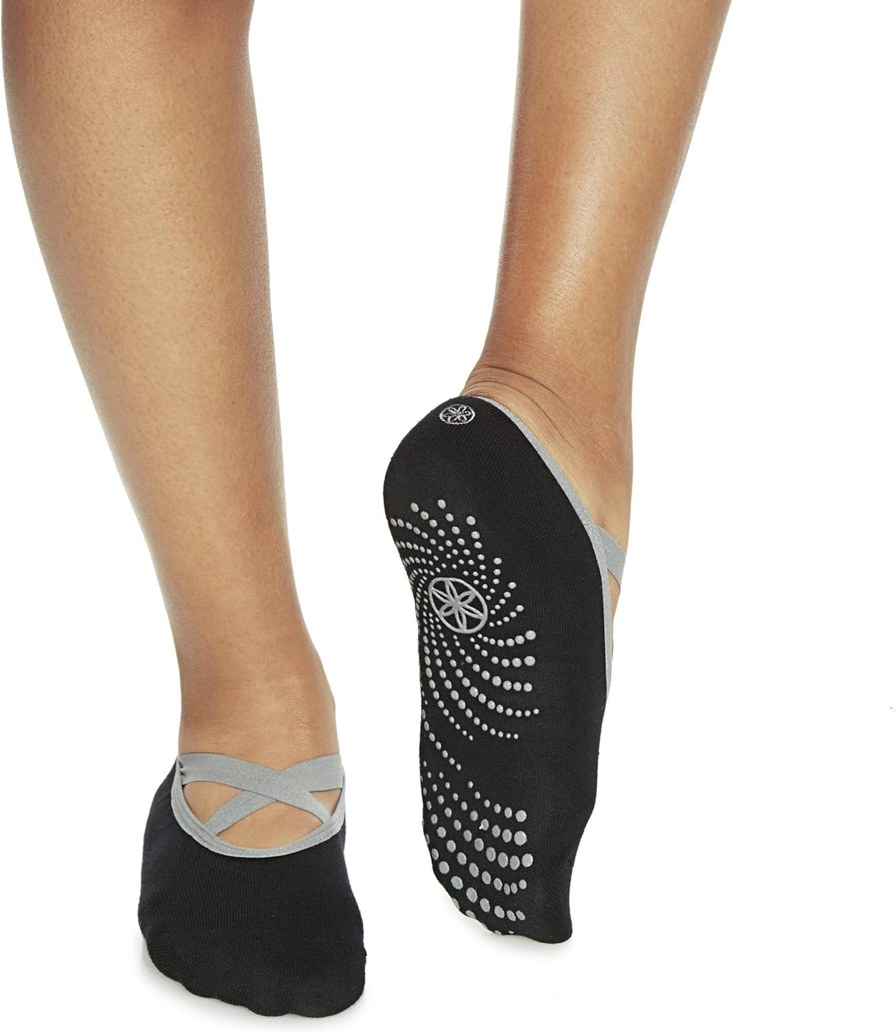 Gaiam Yoga Barre Socks - Non Slip Sticky Toe Grip Accessories for Women & Men