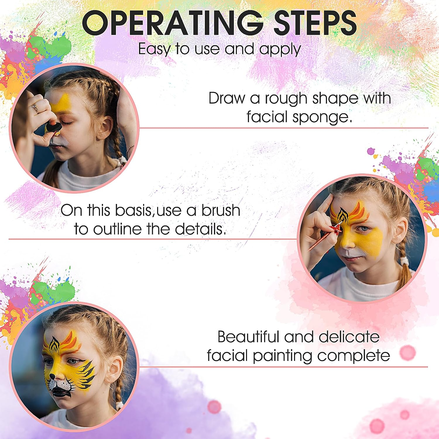 20 Pcs Face Paint Sponge High Density Face Painting Supplies Petal Face Painting Sponge Droplets Makeup Paint Sponge for Adults Art Work and Body Painting Tear Drop Halloween Christmas image number 1