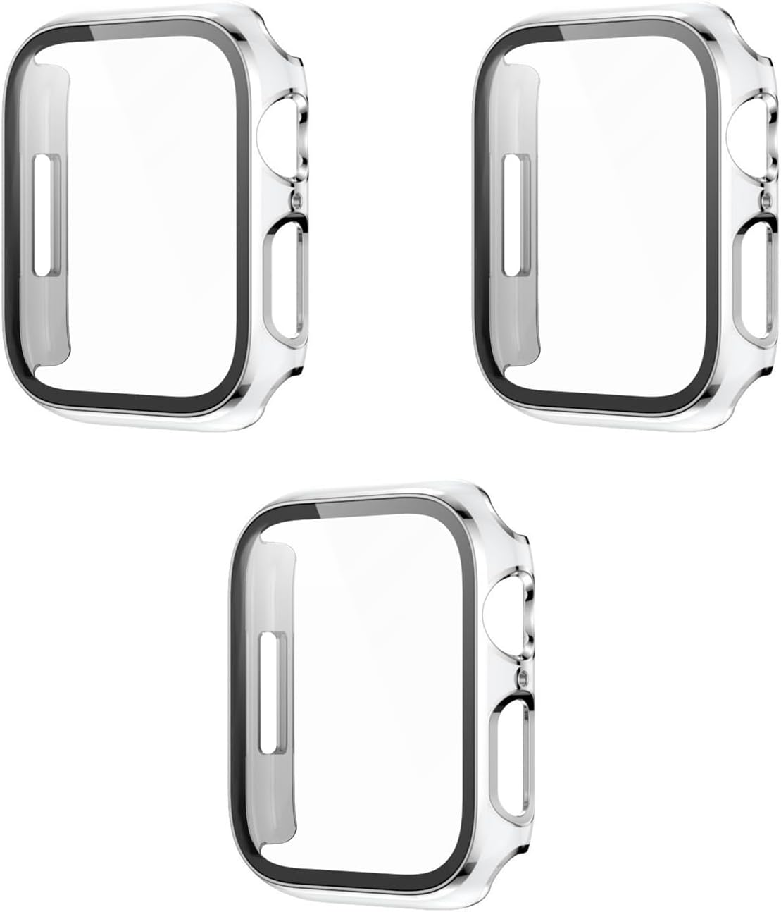3 Pack Case Compatible with Apple Watch Series 11 and 10 42 Mm Built in HD Tempered Glass Screen Protector Overall Cover Replacement for Watch S11 and S10 2024 2025 Clear Full Coverage Case image number 3