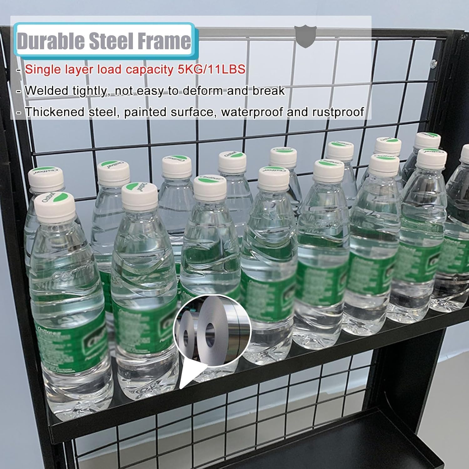 Snack Storage Rack Storage Baskets， Supermarket Retail Display Shelf(Black,A 70Cm/27.6In) image number 6