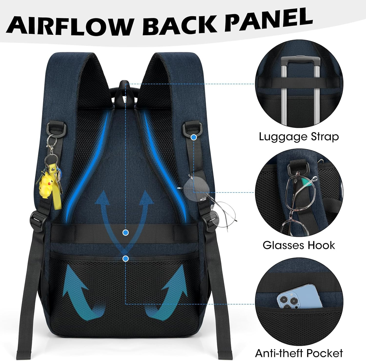 Laptop Backpack 17 Inch Travel Backpack for Men Women Large Waterproof Computer Backpack Work Business College Backpack image number 5