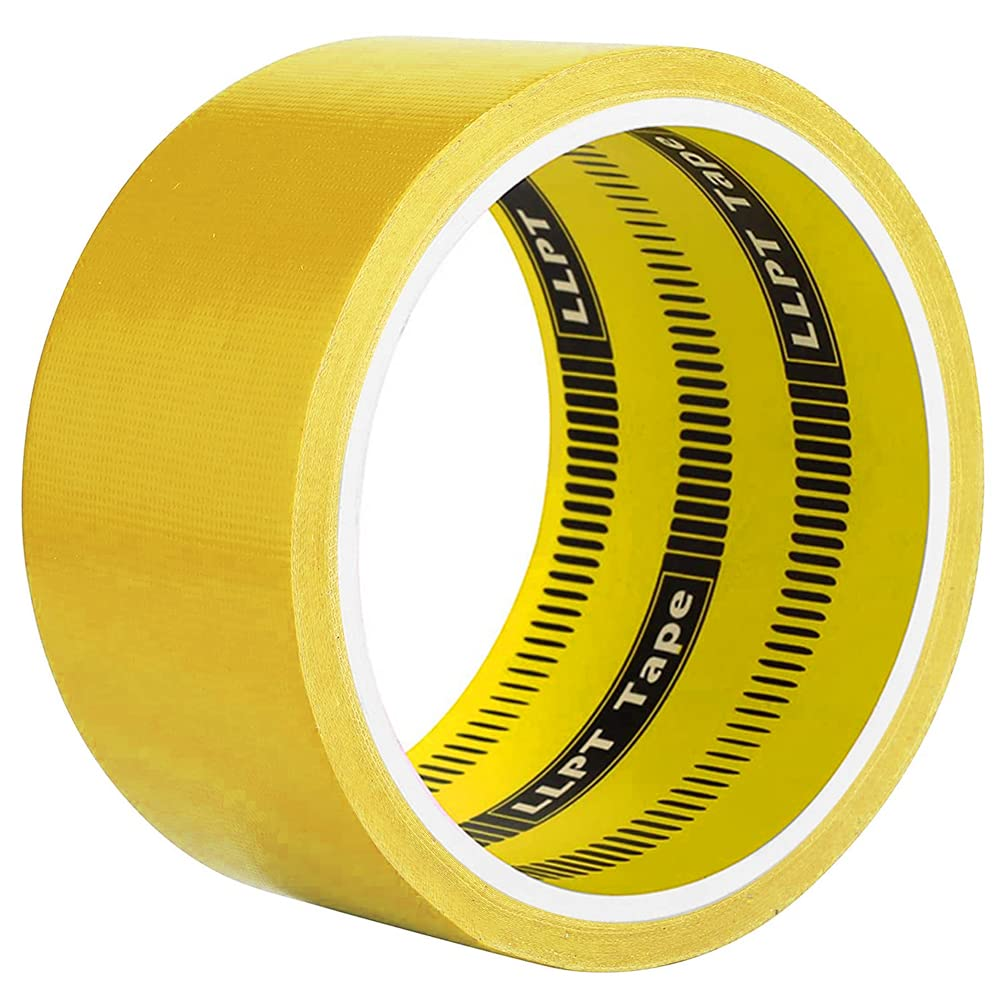 LLPT Duct Tape Premium Color Fabric Gaffer Tape Heavy Duty Waterproof Cloth Repair Tape for DIY Indoor Outdoor Use 1 Pack 50MM X 9M, Yellow (DT601YL)