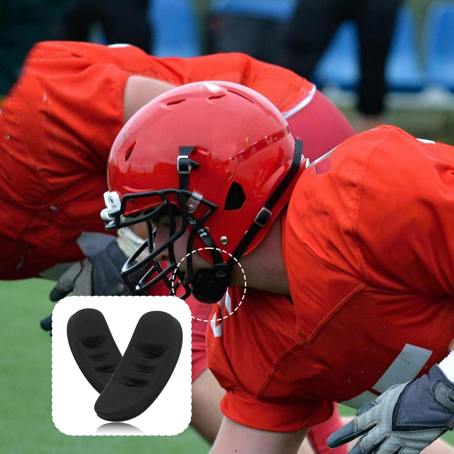 4Pcs Softball Fielder'S Facemask Chin Cup, Comfortable Catchers Mask Chin Padding Replacement Face Mask Chin Pads Protective Baseball Softball Helmet Padding for Men Women Teens image number 3