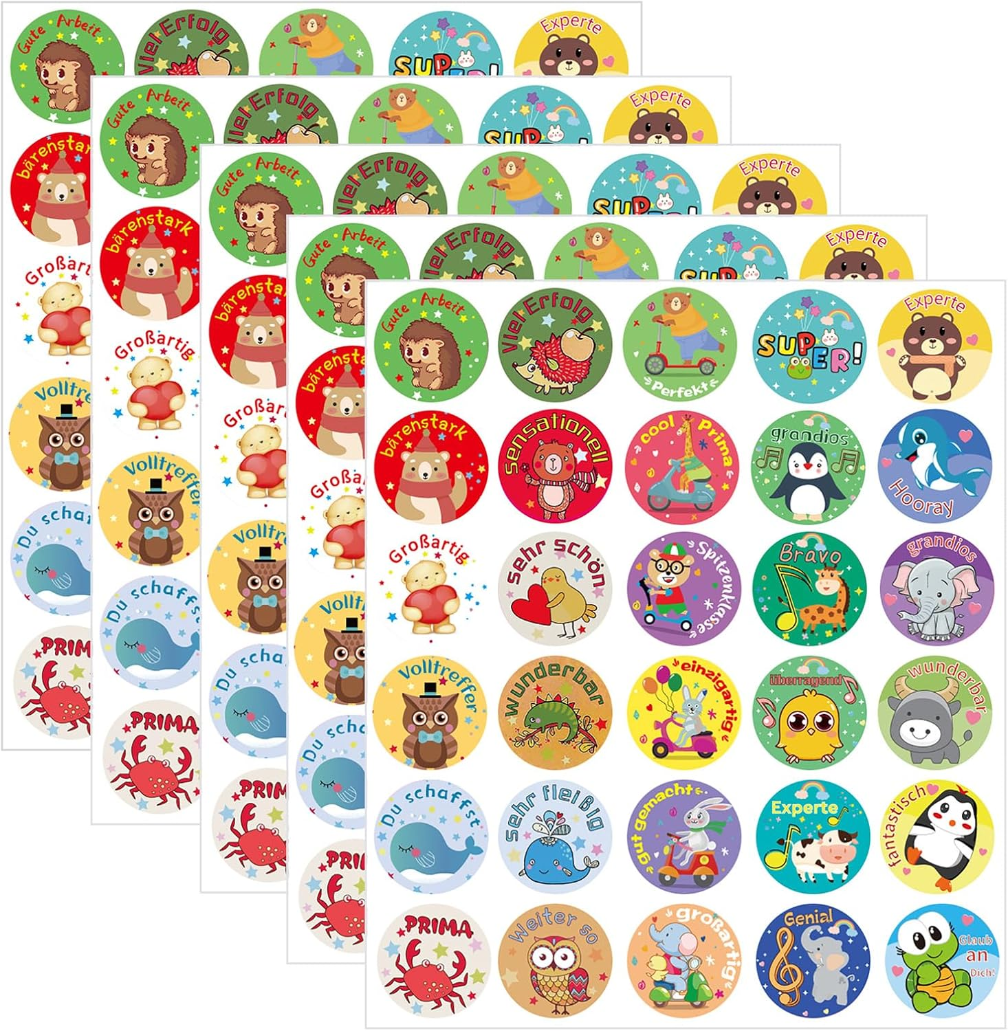 Pack of 600 Teacher Reward Stickers German Reward Stickers Motivational Stickers Children with 30 Motifs Reward Stickers German Teacher Supplies Sticker Praise Student Reward Sticker Children image number 6