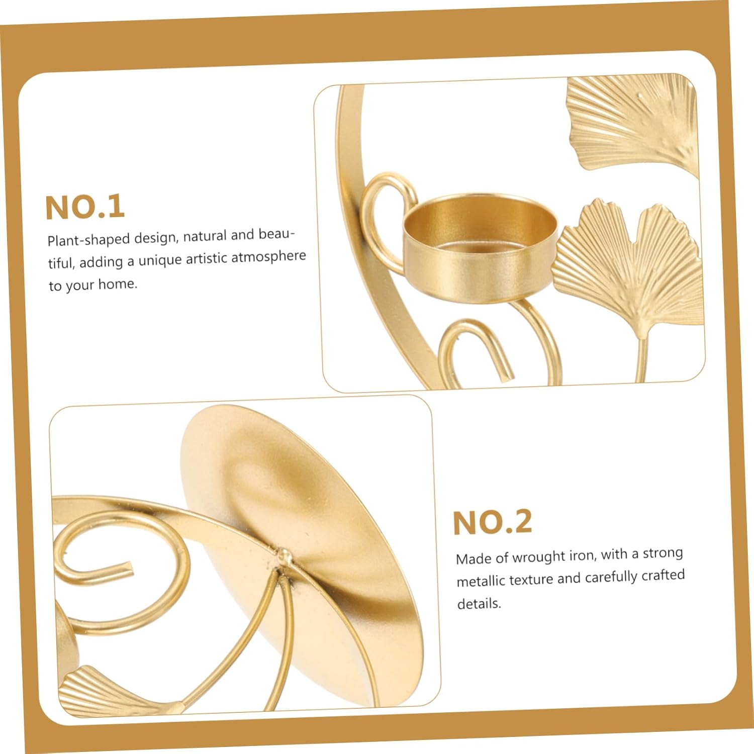 COHEALI Sturdy Iron Art Candle Holder Multi-Functional Table Votive Holder for Dinner Table Decor image number 5