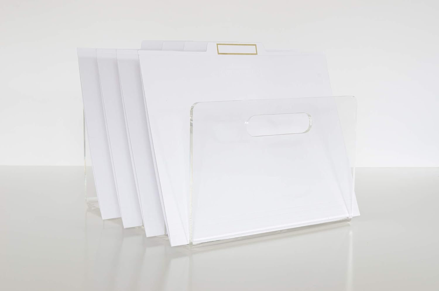 Russell+Hazel Acrylic File Sorter, Desktop File Collator for Office, Closet or Home, Clear Acrylic, 10" X 11.5" X 6.5", 5 Slots, (30790) image number 2