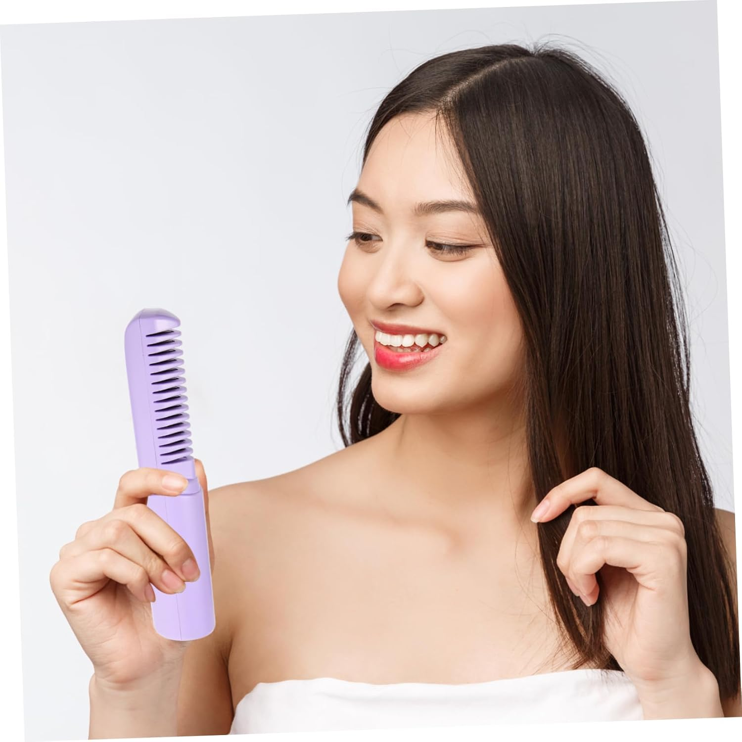 MERRYHAPY Rechargeable Hair Straightening Comb Keratin Cordless Straightener Brush image number 4