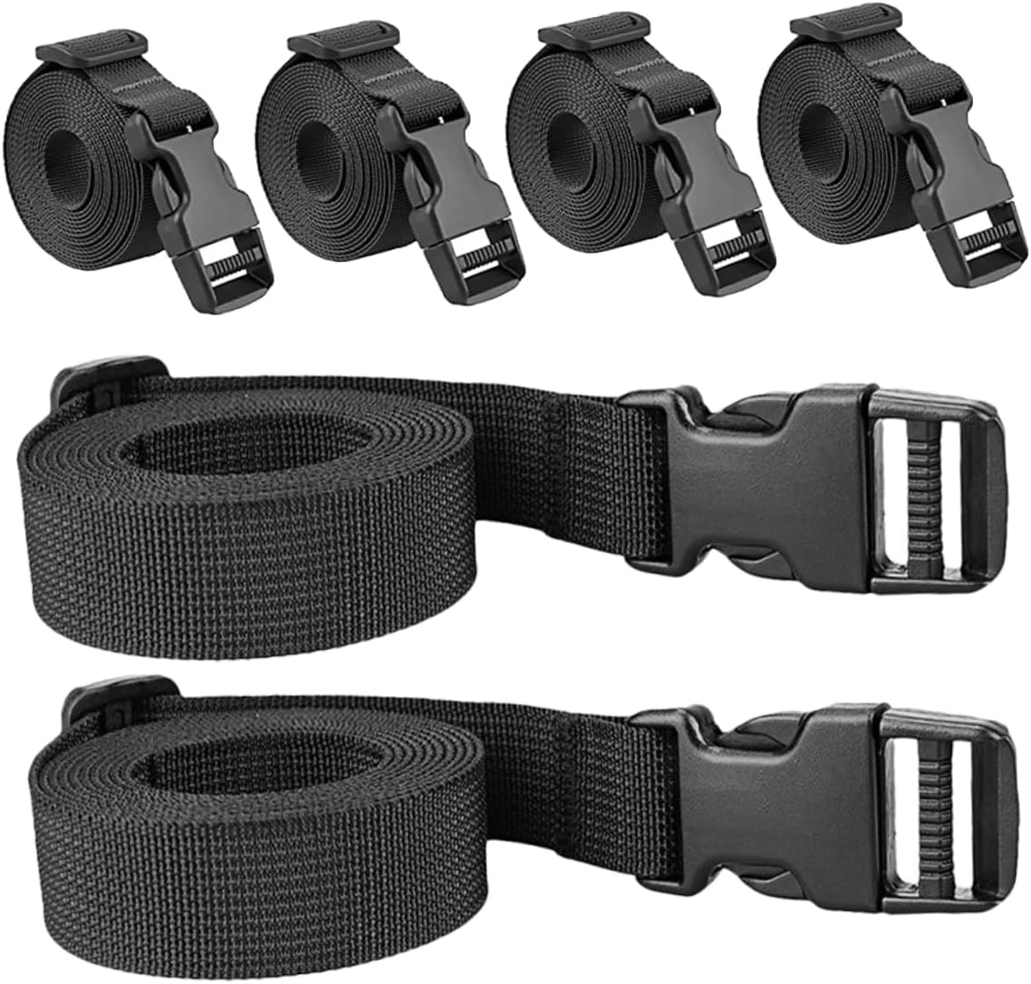 OSALADI 6Pcs Adjustable Suitcase Straps Heavy Duty Buckle Belts for Outdoor Luggage Lashing Reliable Webbing Straps Quick-Release Buckles for Travel Packing image number 6