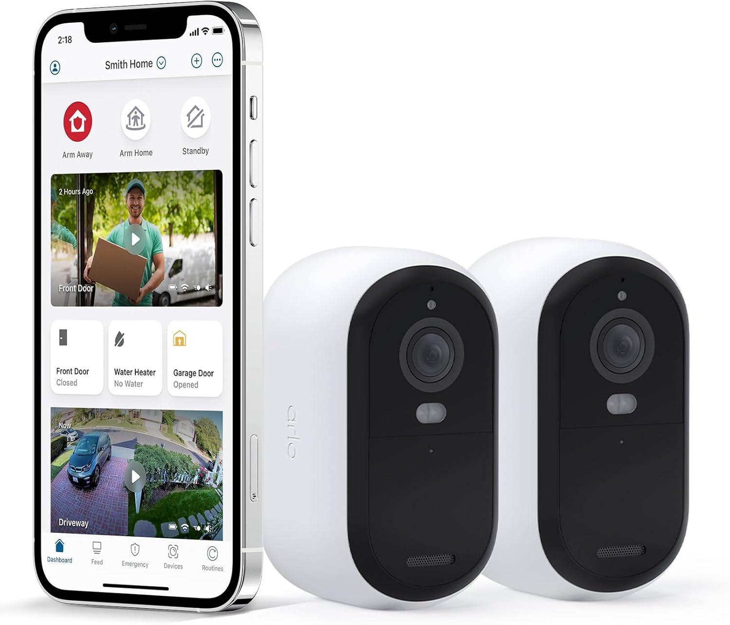 Arlo Essential 2K Outdoor Security Camera (2Nd Generation) &ndash; 4 Pack &ndash; Outdoor & Indoor Wireless Camera, Integrated Spotlight, Color Night Vision, DIY Setup, White &ndash; VMC3450