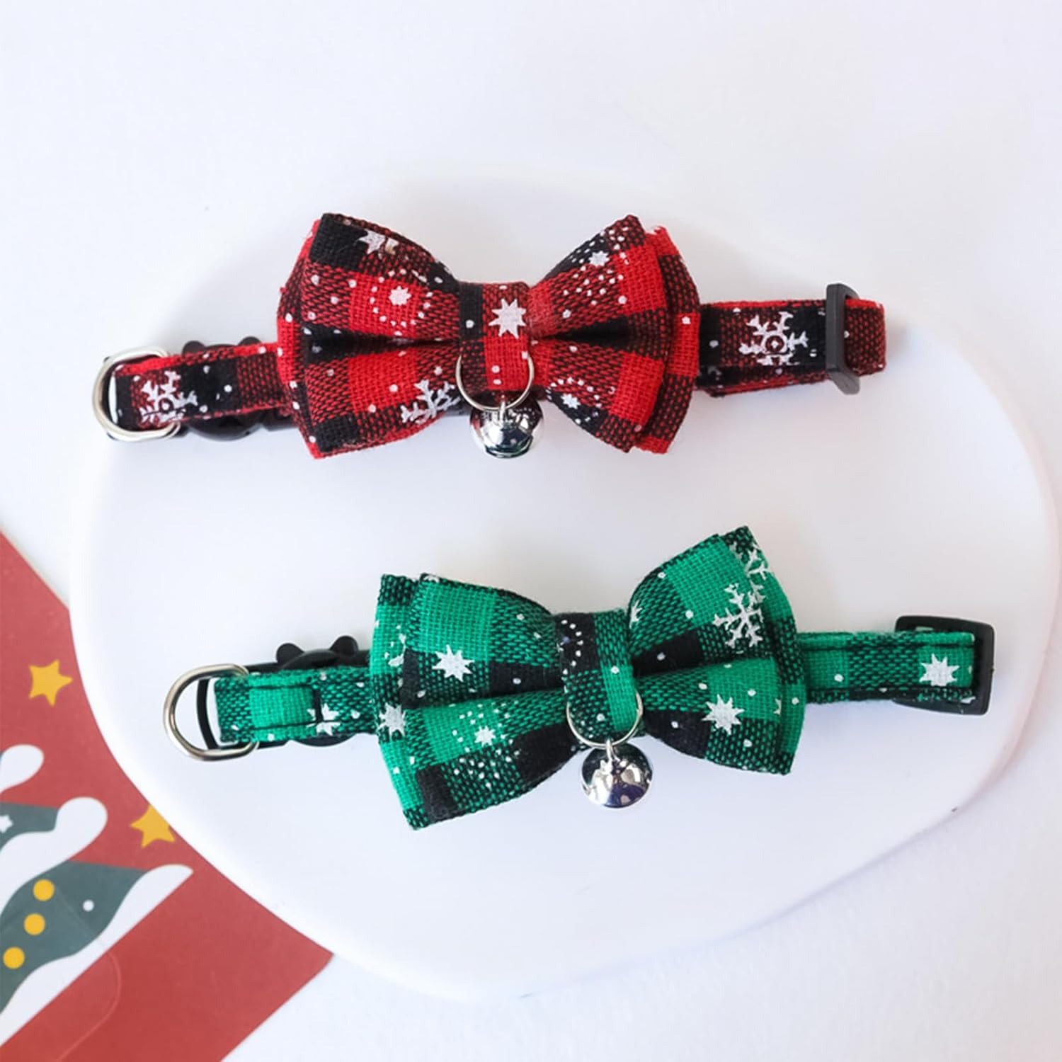 3 Pieces Christmas Cat Collar Adjustable Pet Collar Christmas Collar Dog Cat for Wedding Photo Props Birthday Costumes Christmas Costumes image number 2