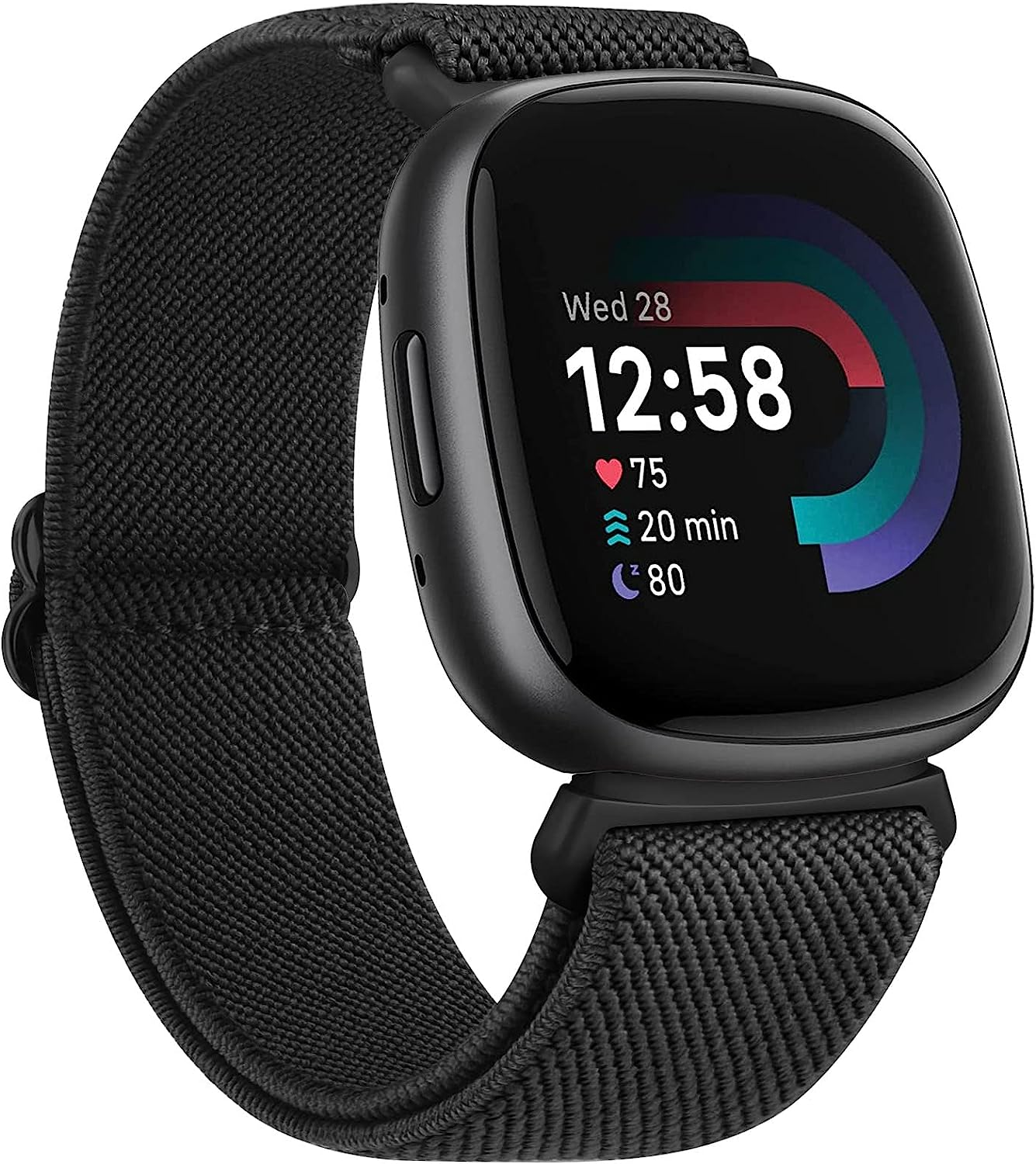 Elastic Solo Loop for Fitbit Versa 4 Band & Sense 2 Band Women/Men, Soft Stretchy Loop Adjustable Sport Replacement Wristbands for Fitbit Sense/Sense 2/Versa 3/4